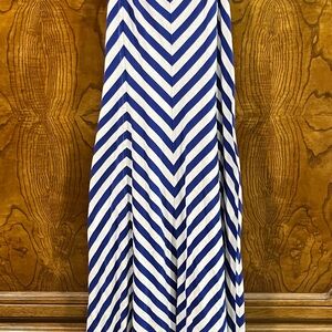 Polo by Ralph Lauren Blue Asymmetrical A-Line Maxi Dress